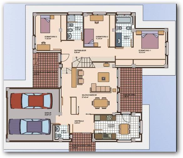 planos de casas modernas de 4 pisos