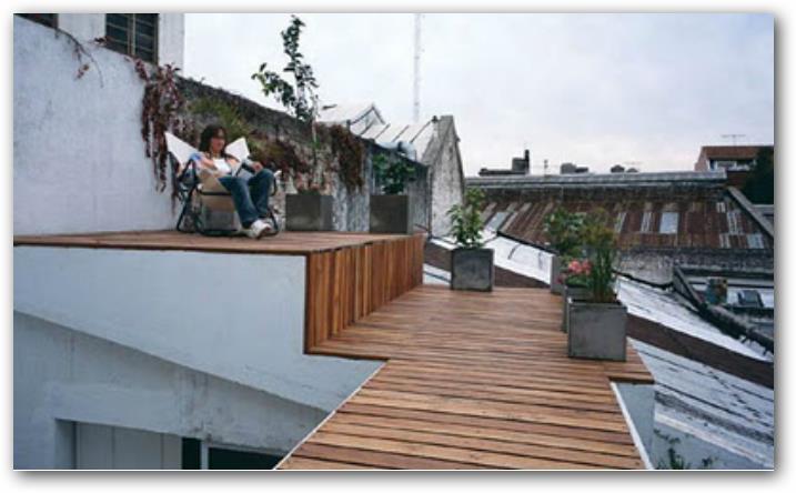 diseño de terraza de loft