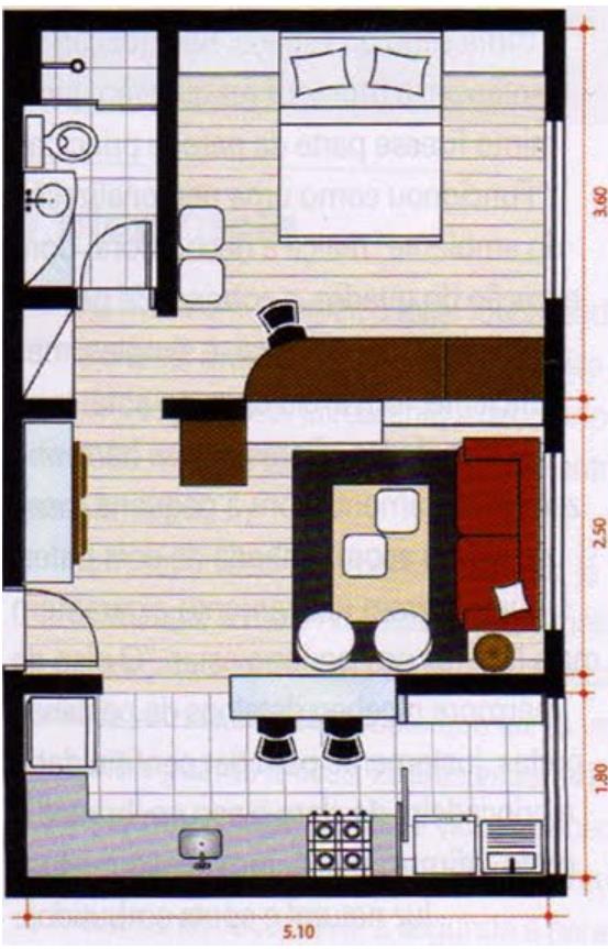 Plano de casa de 40 metros cuadrados