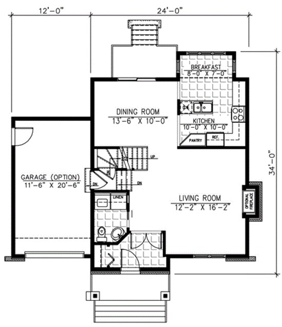Plano de vivienda sencilla de dos pisos