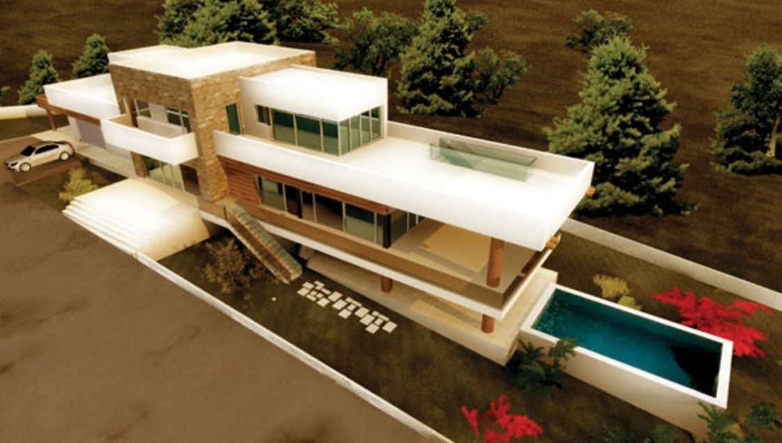 casa pileta con diseño moderno