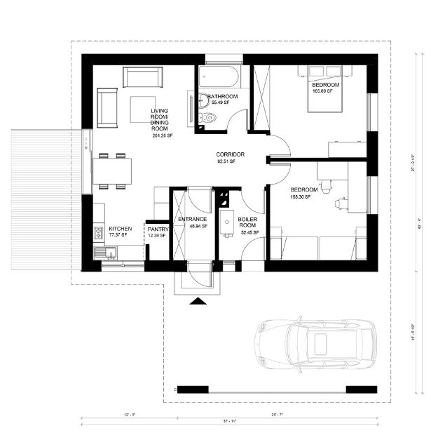Planos de casas de un piso pequeñas