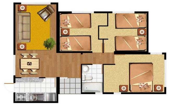 planos de casas modernas 7x15