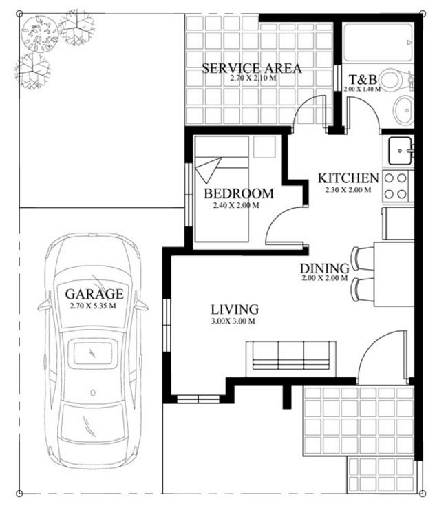 planos-y-medidas-de-casa-pequena-de-un-cuarto-sala-cocina-y-comedor-y-fachada-de-la-misma