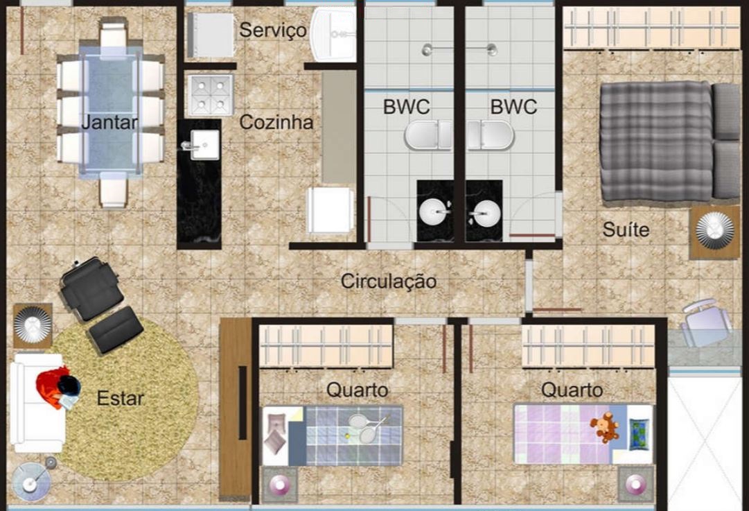 planos-de-apartamentos-pequenos-rectangulares