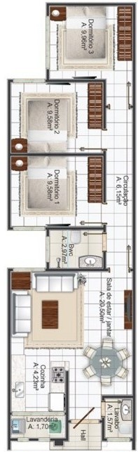 Planos de casa de 6 metros de ancho x 14 de largo